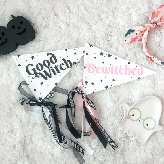 Bewitched Halloween Pennant Flag | Etsy | Etsy (US)