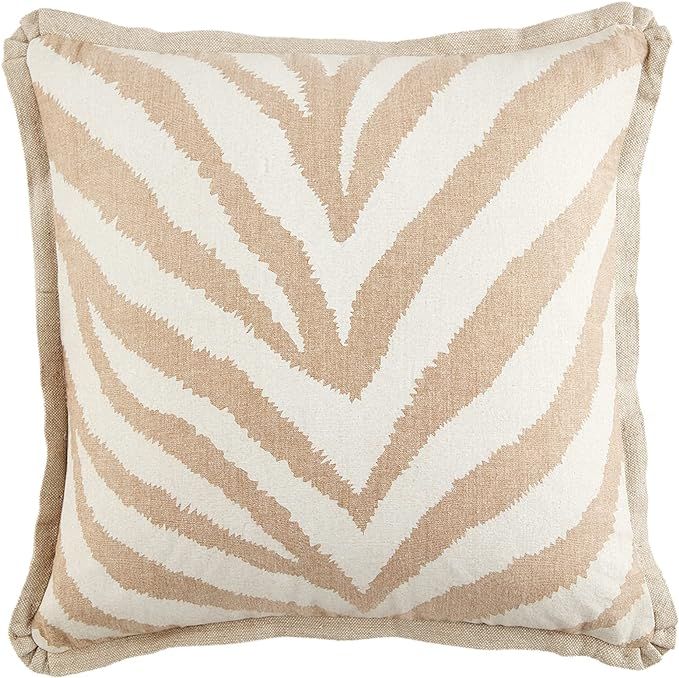 Mud Pie Animal Print Pillow, 21" x 21", Zebra | Amazon (US)