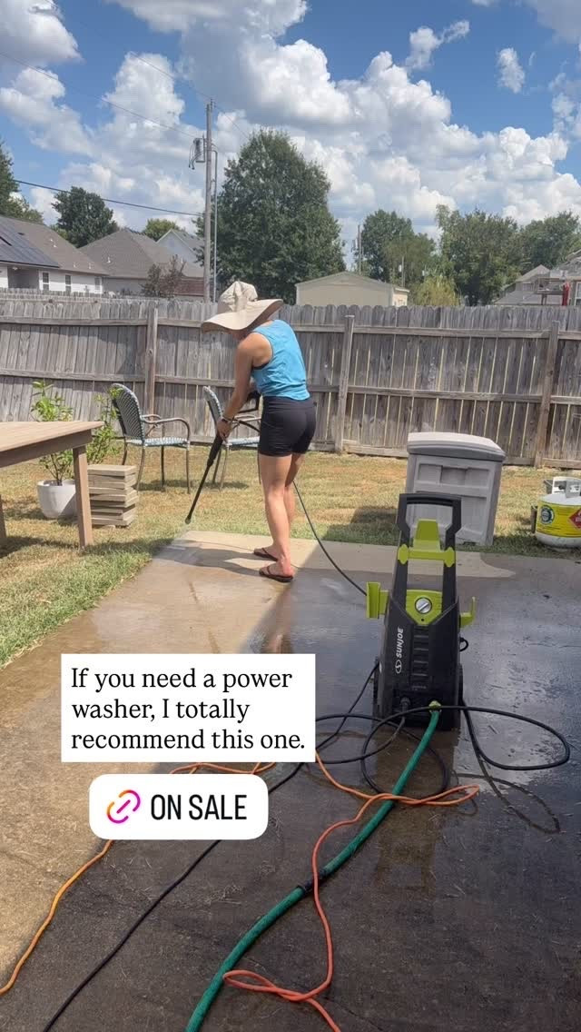 If you need a power washer, I totally recommend this one.
And this hat is a must, it cover really well.

#LTKxWalmart #LTKselfcare #LTKmomlife