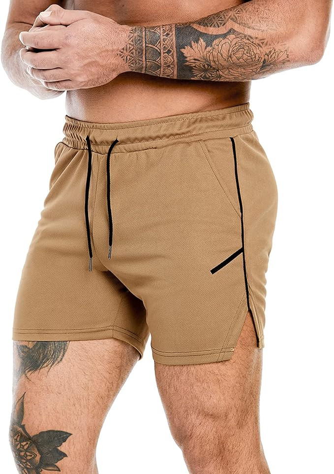 PIDOGYM Men's Workout Running Shorts 5 Inch, Lightweight Mesh Gym Athletic Fitted Short Pants for... | Amazon (US)