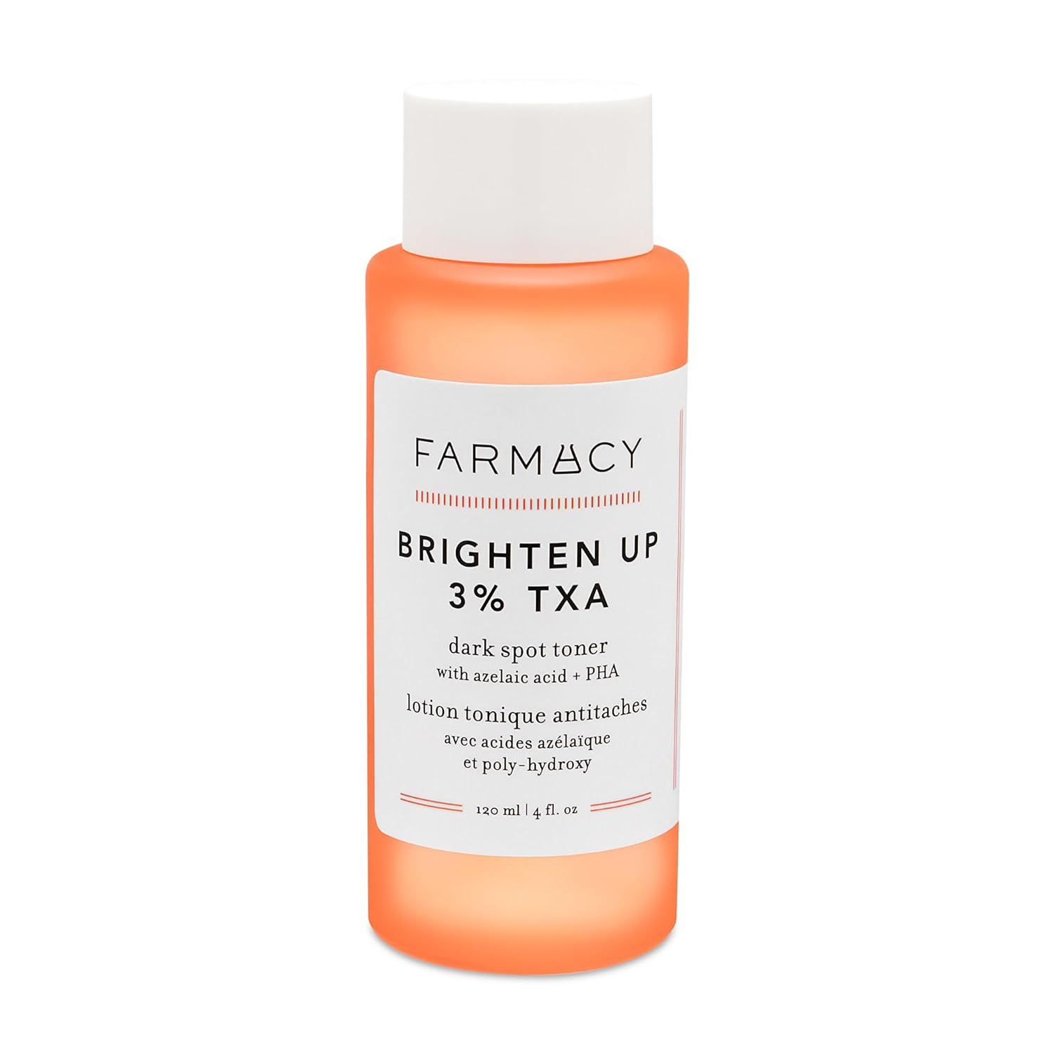 Farmacy 3% TXA Toner for Face - Brightening Face Toner for Oily Skin - Liquid Exfoliant with Azelaic Acid + 5% PHA to Target Visible Dullness + Help Reduce Uneven Skin Tone (120ml)
Visit the Farmacy Store
4.3 4.3 out of 5 stars   (693)
Overall Pick
This item cannot be shipped to your selected delivery location. Please choose a different delivery location.
Size: 4 Fl Oz (Pack of 1)



Brand	Farmacy
Item Form	Liquid
Skin Type	Combination, Dry, Normal, Oily, mature
Product Benefits	Even Toning
Recommended Uses For Product	Toning, Dark Spots, Soothing
About this item
Daily Dark Spot Solution - A 3% TXA (tranexamic acid) brightening toner clinically proven to help reduce the look of dark spots in just 7 days. This facial toner for women and men helps to even skin tone + gently resurface skin to boost radiance.
Farm Fresh Ingredients - This alcohol free toner hydrates + exfoliates with 5% PHA (polyhydroxy acid) while boosting the efficacy of other brightening ingredients. Azelaic acid helps promote an even, visibly clarified complexion by dissolving dead skin buildup.
Proven Results - Based on a clinical + consumer panel testing on 36 subjects, 97% agreed skin clarity was improved after 7 days. After 8 weeks of using this facial toner, 100% showed visible reduction in dark spots.
How to Use - After cleansing, apply the exfoliating toner to face AM + PM with hands or a cotton pad. Do not rinse. Follow with serum or moisturizer and if using in the AM, follow with SPF.
The Farmacy Beauty Difference - Farmacy's mission is to cultivate conscious beauty and facial skin care products. We don't measure good skincare by how many steps are in your routine. We believe good skin is rooted in healthy ingredients. We focus on farm-sourced, quality ingredients powered by potent actives to create thoughtful formulas.
Report an issue with this product or seller
Consider a similar item
Amazon's
Choice
 
THAYERS Alcohol-Free Rose Petal Witch Hazel Facial Toner for Glowing Skin, Soothing, Hydrating, Refreshing Toner for All Skin Types, 12oz (Packaging May Vary)
12 Fl Oz (Pack of 1)
4.7 out of 5 stars (132980)
$10.99 ($0.92/fluid ounce)
 3 sustainability features
 | Amazon (US)