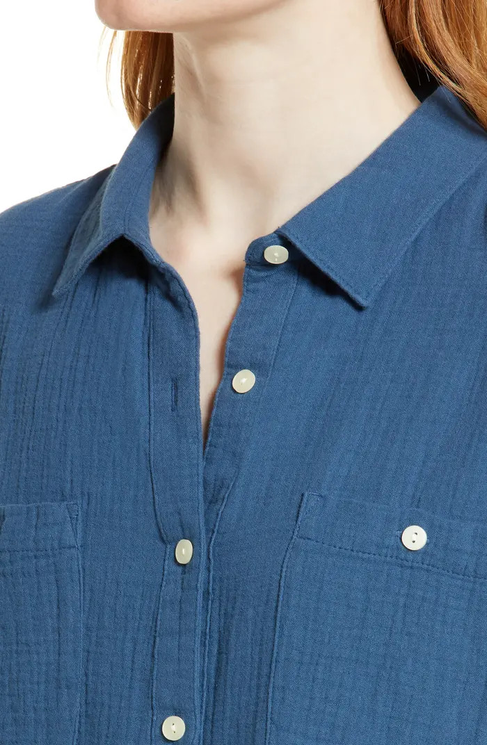 Long Sleeve Gauze Button-Up Shirt | Nordstrom
