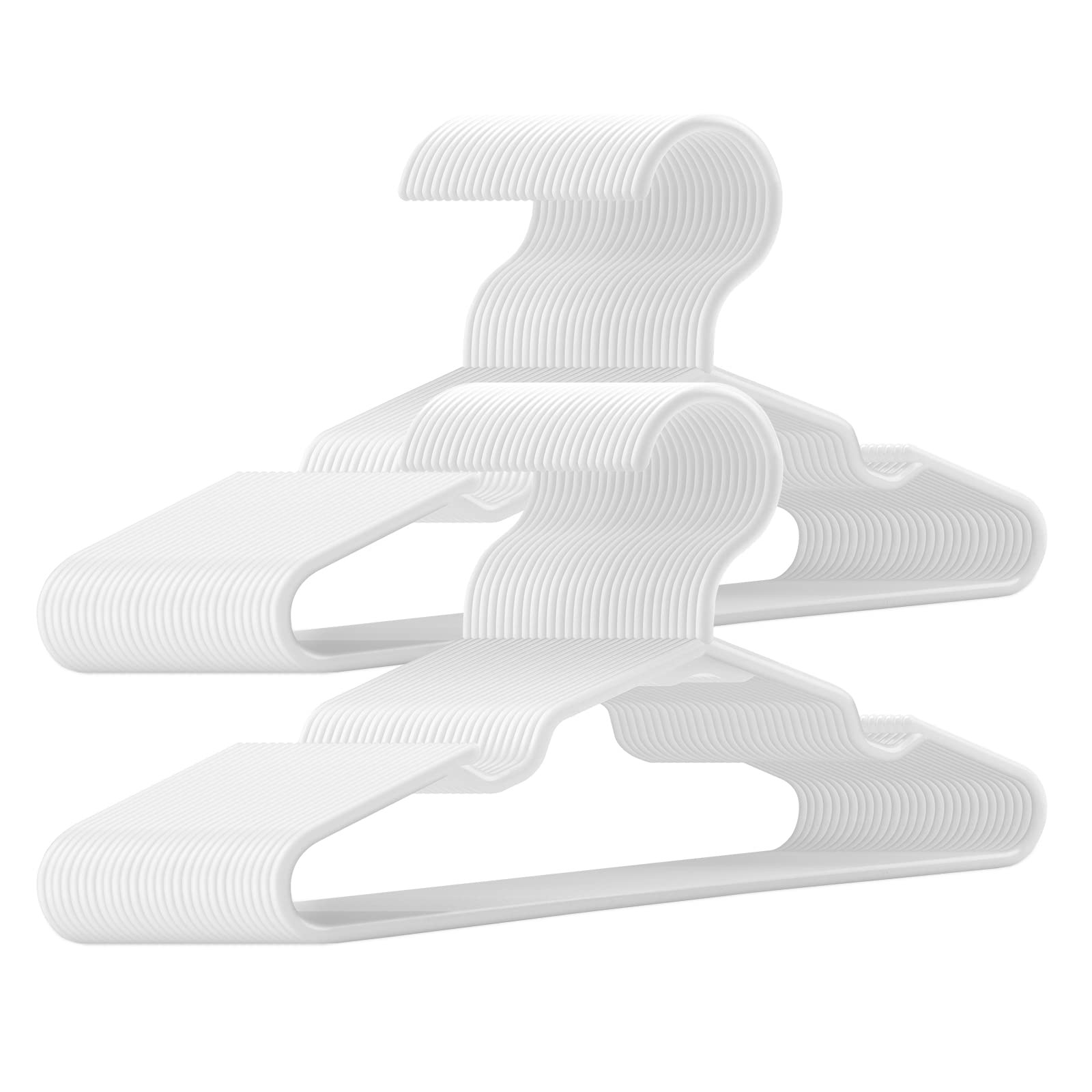 Kids Hangers - 100 Pack, 11.5 Inch White Baby & Toddler Hangers for Closet - Ideal for Baby Stand... | Amazon (US)