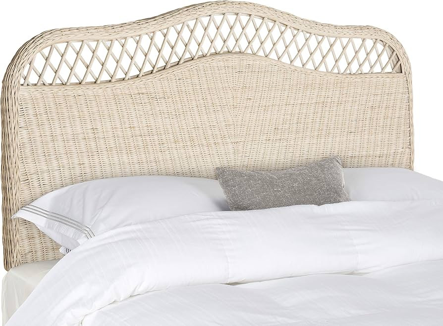 SAFAVIEH Furniture - Sephina Rattan Queen Headboard - White-Washed - Rattan - Coastal Woven Desig... | Amazon (US)