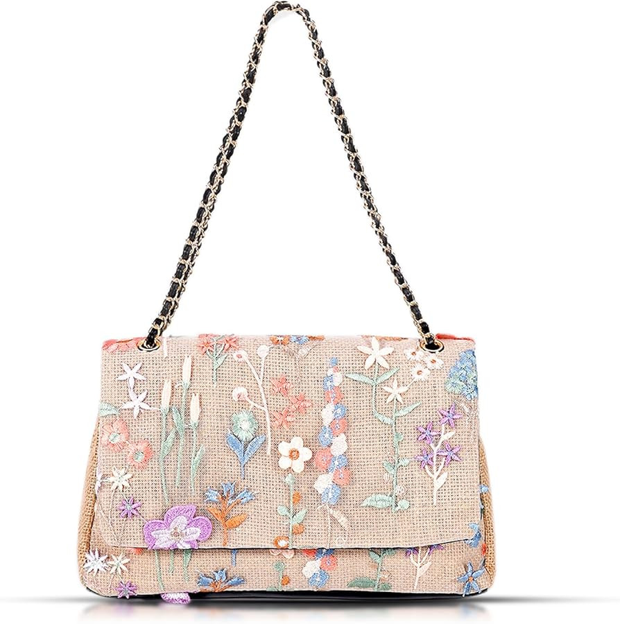 Handmade Embroidery Straw Tote Bag - Bohemian Shoulder Bag for Women - Large Capacity - Suitable ... | Amazon (US)