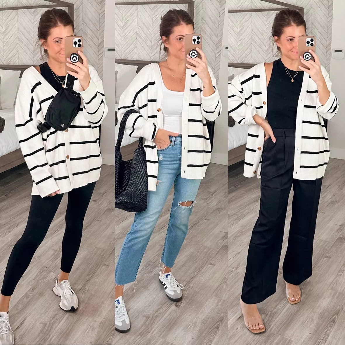 Striped Sweater - Black/white striped - Ladies