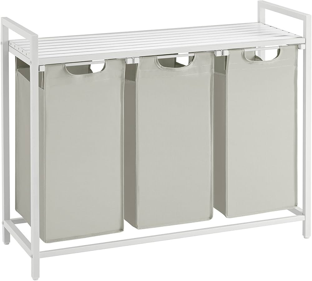 VASAGLE Laundry Hamper, Laundry Basket, Laundry Sorter with 3 Pull-Out and Removable Bags, Shelf,... | Amazon (US)