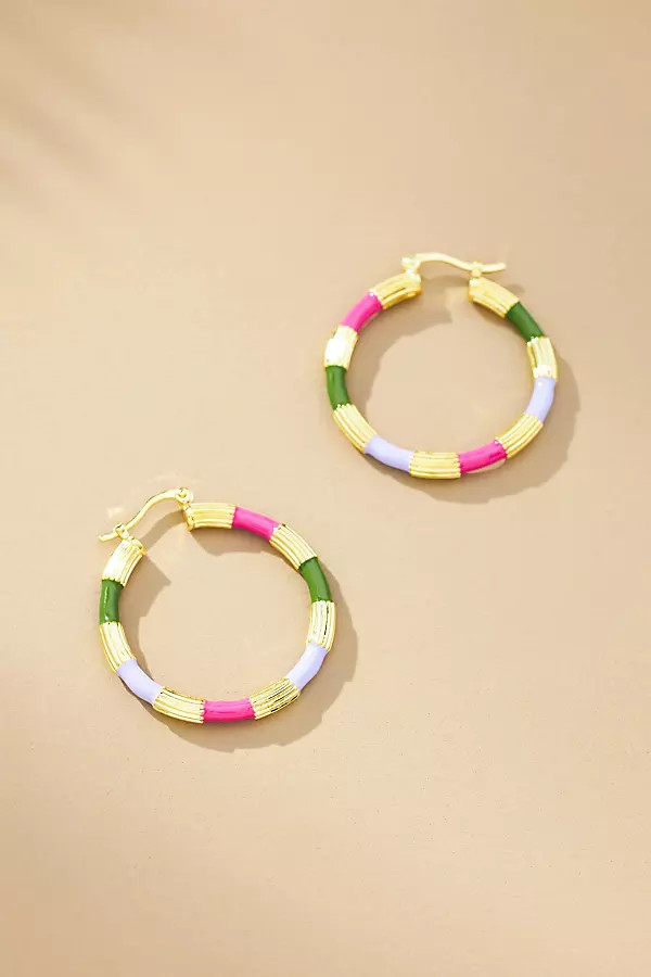 Anna + Nina Large Flower Child Hoop Earrings | Anthropologie (US)