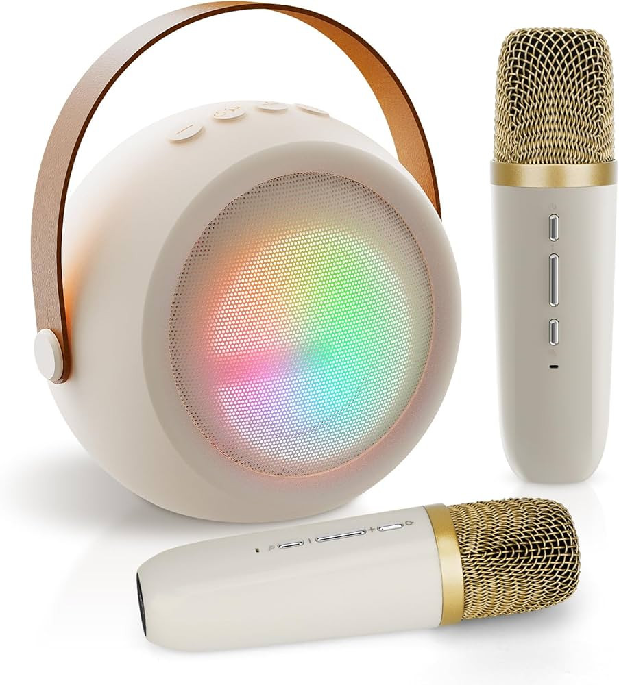 JYPS Mini Karaoke Machine for Kids - Portable Bluetooth Speaker with 2 Wireless Microphones, for ... | Amazon (US)