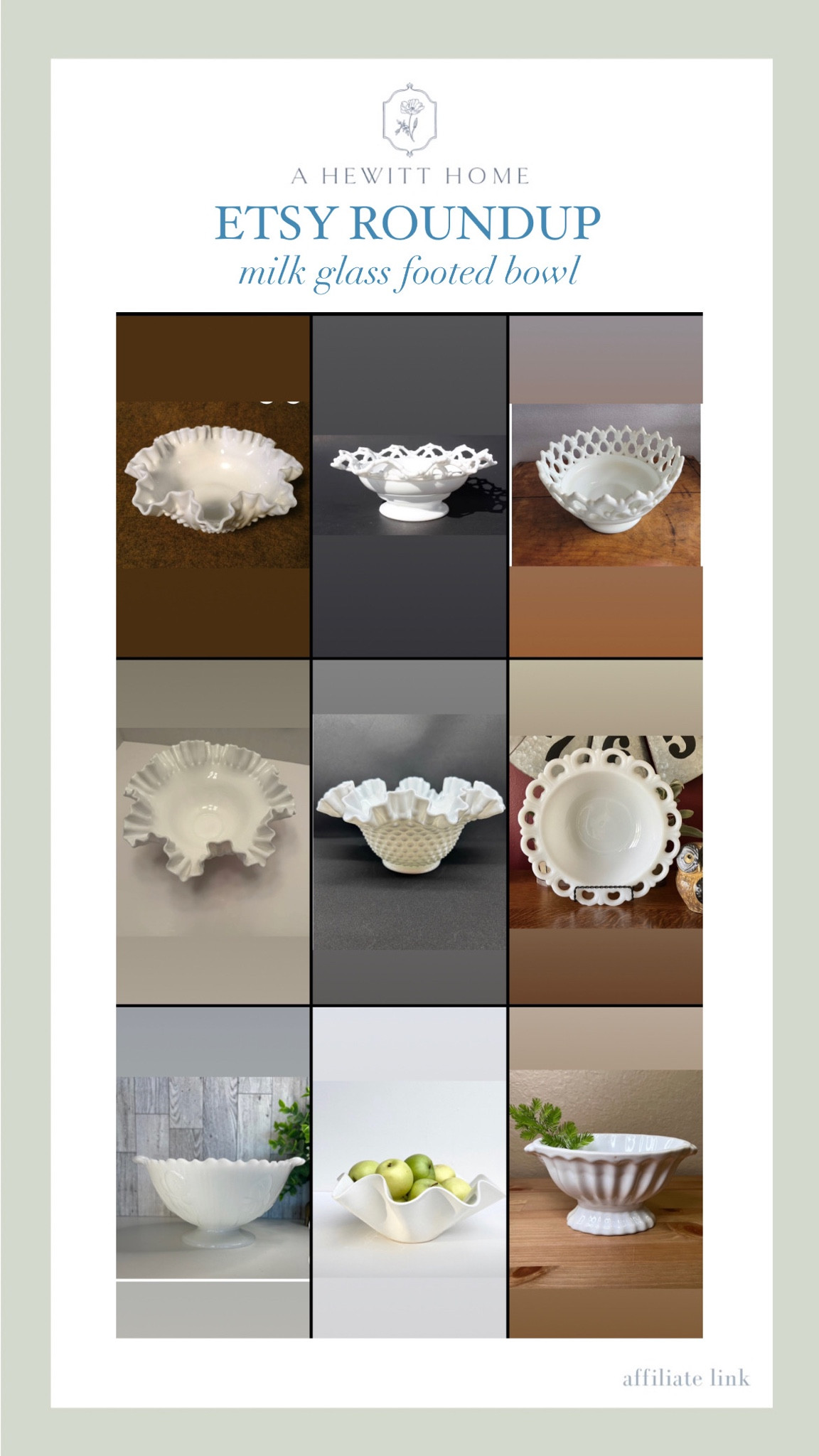 Etsy Milkglass Footed Bowl Roundup

#LTKhome