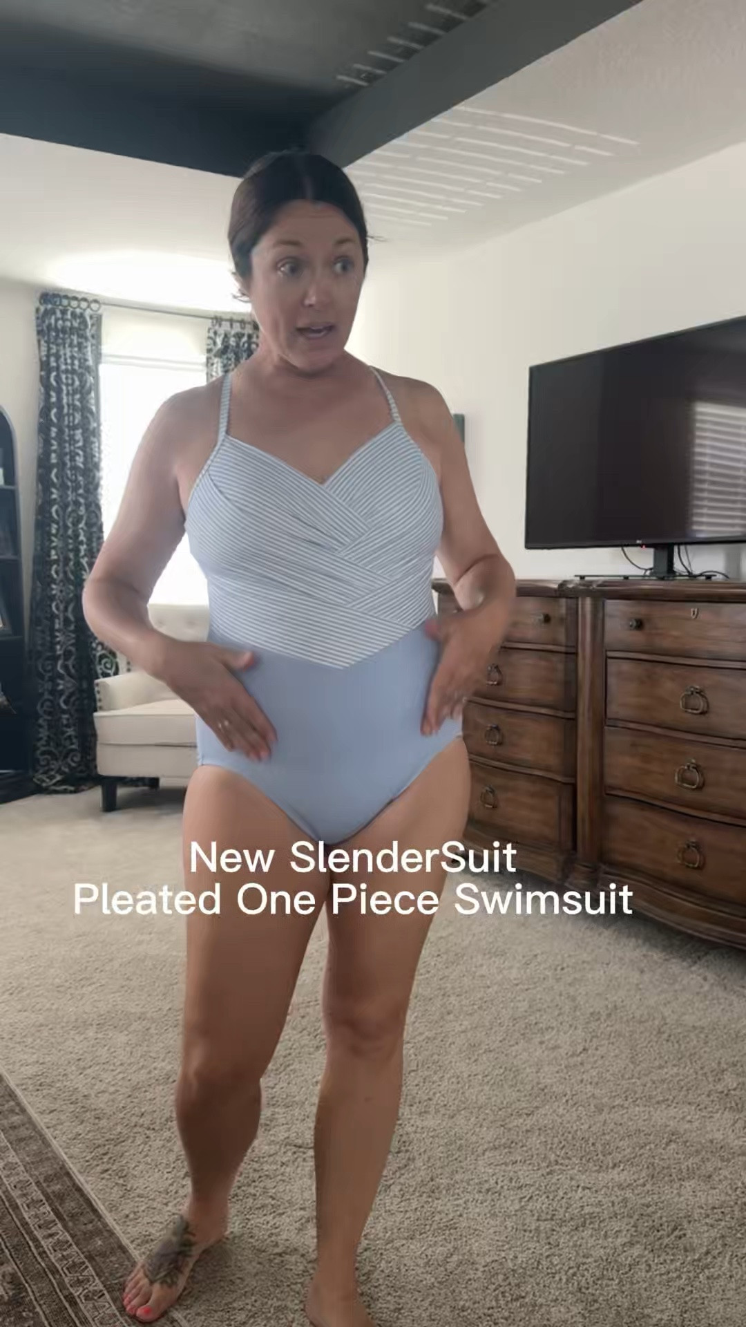 Okay this one is GOOD 🤎

I’ve tried a lot of one piece swimsuits that claim to be “slimming” or “supportive” and this is one of the few that actually feels comfortable while still holding everything in place.

This is the Lands’ End Slender Suit and I genuinely recommend it for moms. The fabric feels really high end, it stays put, has great coverage, and the built-in bra doesn’t shift around constantly like a lot of swimsuits do.

I did size up to a 14 for a more comfortable fit (I’m 5’8” / 170 lbs for reference) and I’m so glad I did.

Also… this periwinkle color 😍

LTK swimwear • slimming swimsuit • one piece swimsuit • mom swimwear • supportive swimsuit • tummy control swimsuit • Lands’ End swimsuit • flattering swimwear • modest swimwear • vacation outfits • resort wear • pool outfit

#LTKmomlife #LTKMidsize #LTKSwim