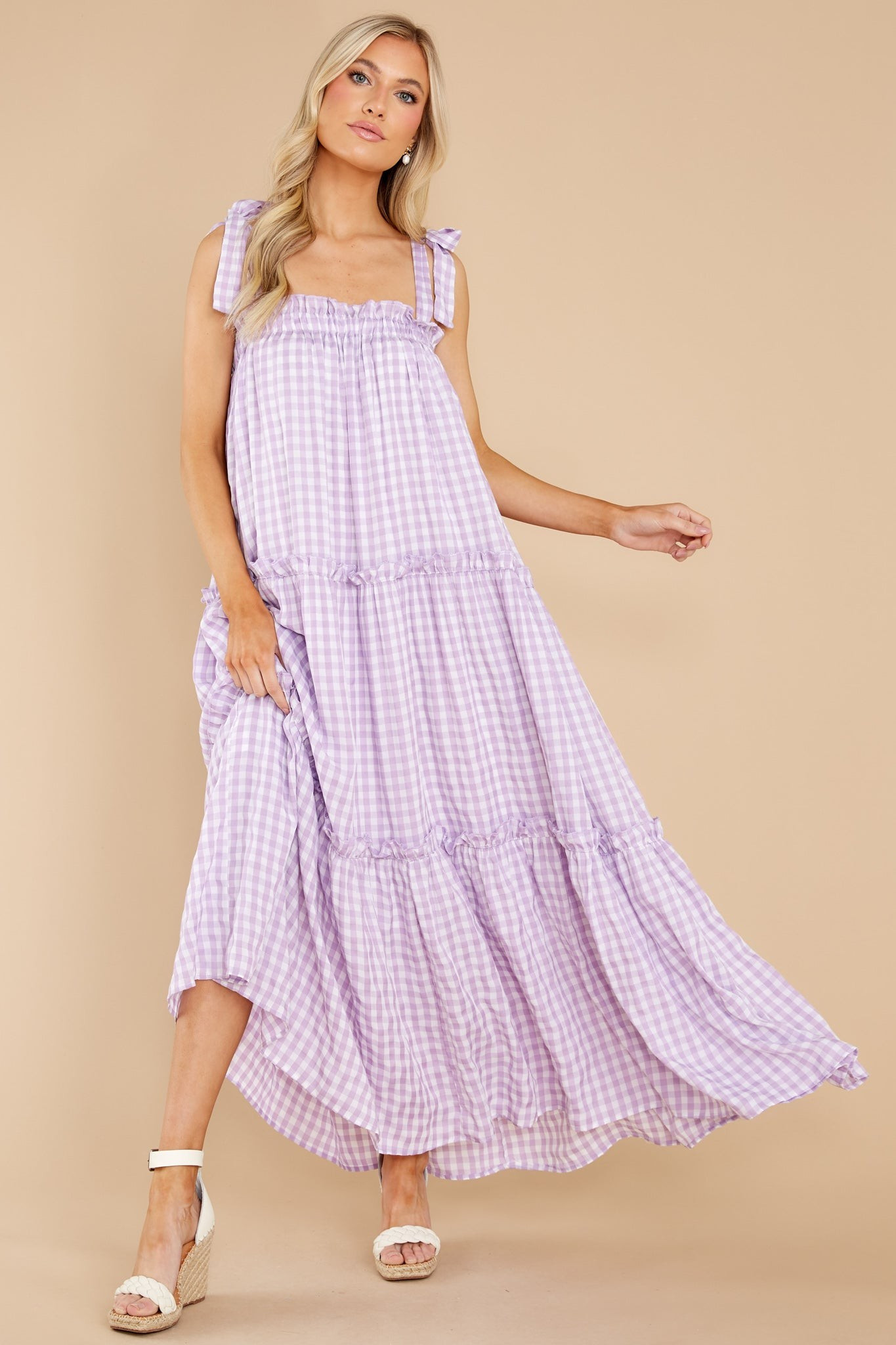 Cherished Memories Purple Gingham Maxi Dress | Red Dress 