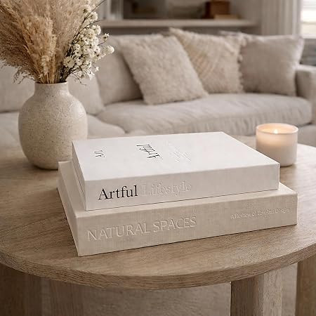 Jas & Jax Decorative Books - Set of 2 Faux Books for Coffee Table, Bookshelf or Mantel Decor - Mo... | Amazon (US)