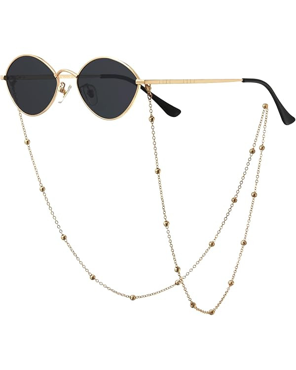 Veda Tinda Vision Oval Sunglasses Womens Polarized 90s Retro Vintage Trendy Sunglasses with Chain... | Amazon (US)