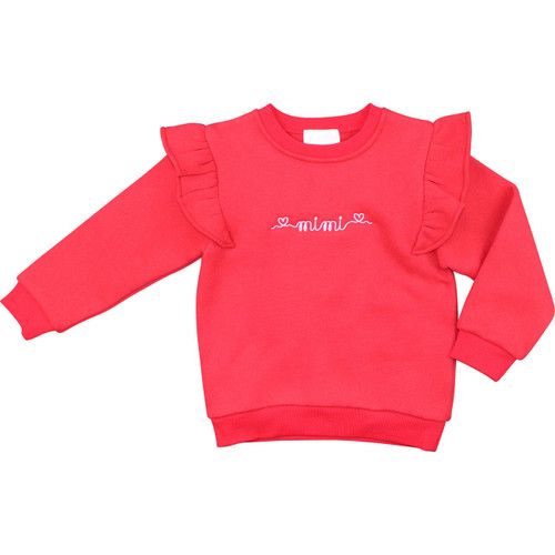 Red Ruffle Sweatshirt | Cecil and Lou