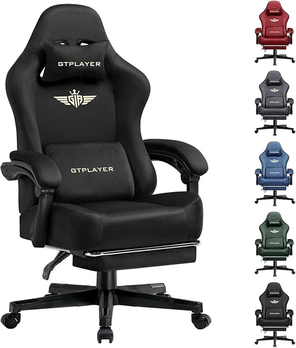GTPLAYER Gaming Chair Fabric Computer Chair Swivel Game Chair, Light Black | Amazon (US)