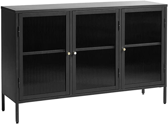 Unique Furniture Sideboard, Black and Golden | Amazon (US)