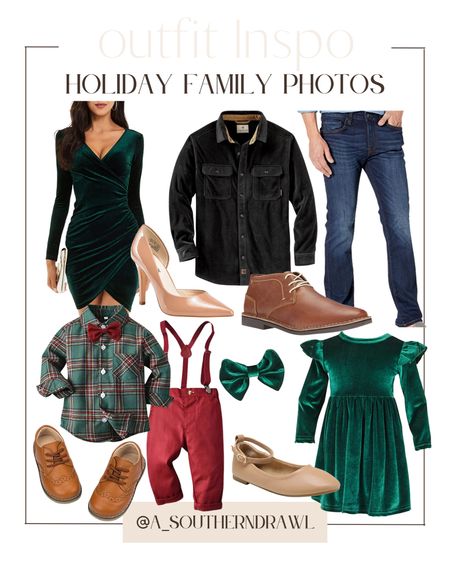 Holiday family photos - green velvety dress - nude heels - green velvet dress - family photos - Christmas family photos - family photo outfit idea - holiday outfit Inspo 

#LTKfamily #LTKkids #LTKHoliday