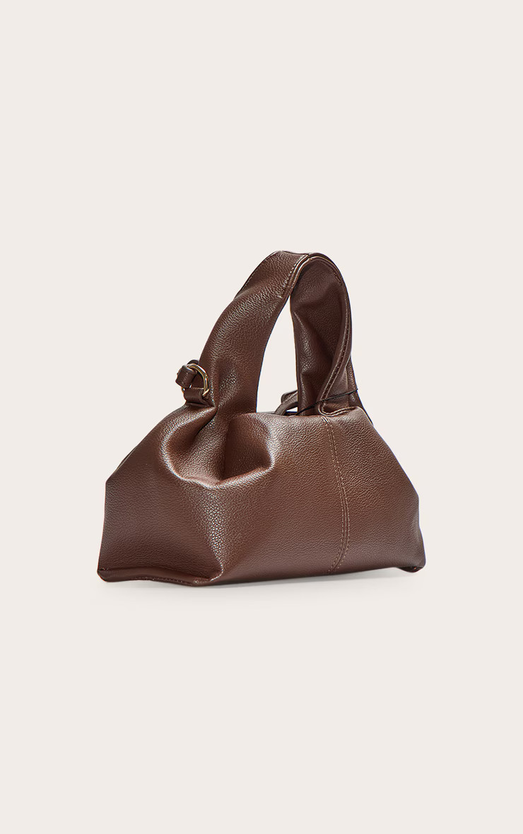 Chocolate Slouchy Mini Pu Handbag | PrettyLittleThing UK