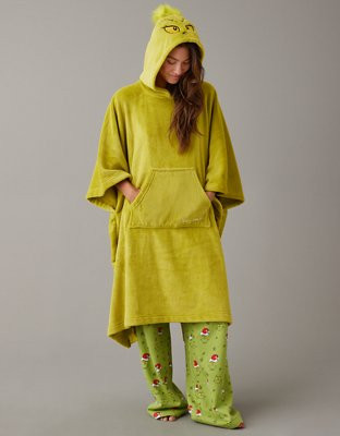 AE Grinch Plush Blanket Hoodie | American Eagle Outfitters (US & CA)