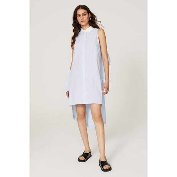 Peter Som Collective Sleeveless Button Down Dress White-blue-print | Rent the Runway