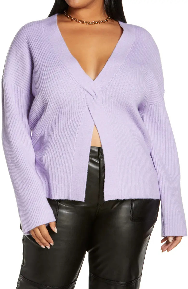Open Edit Twist Front Sweater | Nordstrom | Nordstrom