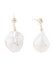 Made In The Usa 14kt Gold Baroque Pearl Dangle Earrings | TJ Maxx