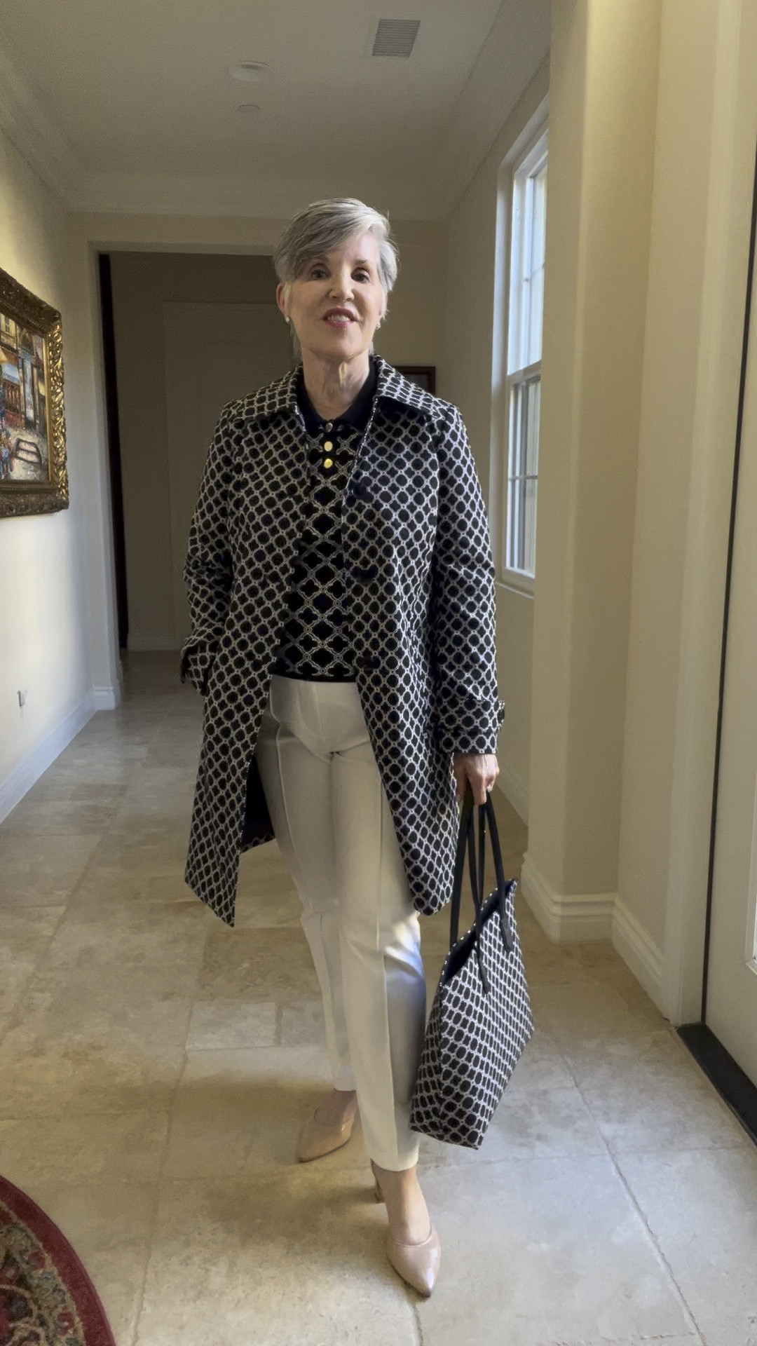 If you’re a fan of black and white, you’ll love my Easter 🐣 outfit this year!
Clothing sets are BIG this season and I am in love 🖤🤍with this black and white @talbots look. First check out the jacquard Mac spring coat. I layered it over a coordinating knit Johnny collar short-sleeved top. Then, I added the matching tote (goes with so many things in my wardrobe!) and nude pumps. My jewelry is classic and EVERYTHING is linked on my LTK site.
1. 🖤🤍🛍️Text me “links please” and I’ll DM them right to you!  OR
2. 🖤🤍🛍️ Click on the link in my stories.
3. 🖤🤍🛍️ Go to my Profile and click on the link in my Linktree to LTK to shop there. #talbotsofficial #blackandwhiteoutfit 

#styleagram 
#stylebook
#stylebible
#stylefashion
#outfitshot
#styleaddict
#jcrewfactory 
#macysstylecrew
#talbotsofficial 
#getreadywithme 
#styletips
#grwm
#styleblogger
#springfashion
#casualandchic 
#ltkover40
#ltkover50
#ltkspring
#ltkshoecrush 
#ltkitbag
#nudeshoes
#whitejeans
#ltkworkwear

#LTKitbag #LTKover40 #LTKstyletip