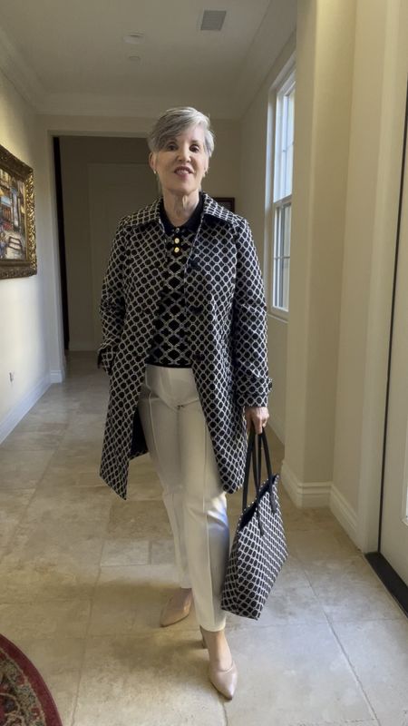 If you’re a fan of black and white, you’ll love my Easter 🐣 outfit this year!
Clothing sets are BIG this season and I am in love 🖤🤍with this black and white @talbots look. First check out the jacquard Mac spring coat. I layered it over a coordinating knit Johnny collar short-sleeved top. Then, I added the matching tote (goes with so many things in my wardrobe!) and nude pumps. My jewelry is classic and EVERYTHING is linked on my LTK site.
1. 🖤🤍🛍️Text me “links please” and I’ll DM them right to you!  OR
2. 🖤🤍🛍️ Click on the link in my stories.
3. 🖤🤍🛍️ Go to my Profile and click on the link in my Linktree to LTK to shop there. #talbotsofficial #blackandwhiteoutfit 

#styleagram 
#stylebook
#stylebible
#stylefashion
#outfitshot
#styleaddict
#jcrewfactory 
#macysstylecrew
#talbotsofficial 
#getreadywithme 
#styletips
#grwm
#styleblogger
#springfashion
#casualandchic 
#ltkover40
#ltkover50
#ltkspring
#ltkshoecrush 
#ltkitbag
#nudeshoes
#whitejeans
#ltkworkwear

#LTKitbag #LTKover40 #LTKstyletip