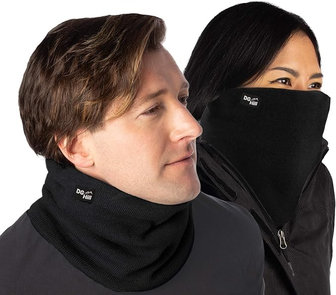 DG Hill (2 Pack) Thick Heat Trapping Thermal Neck Warmers, Winter Neck Gaiter Set Fleece Lined | Amazon (US)