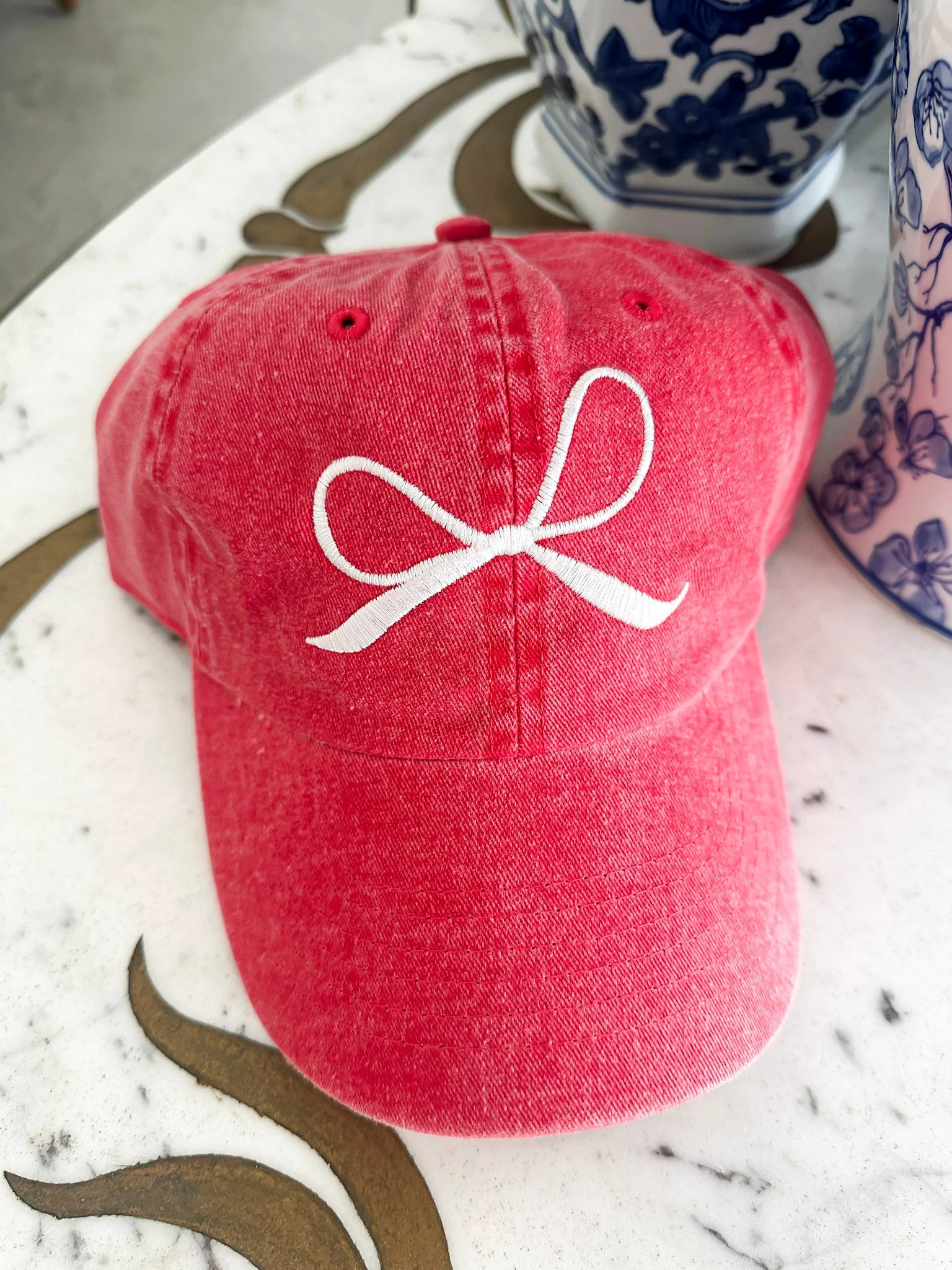 Red Bow Baseball Hat | Flourish in Frills