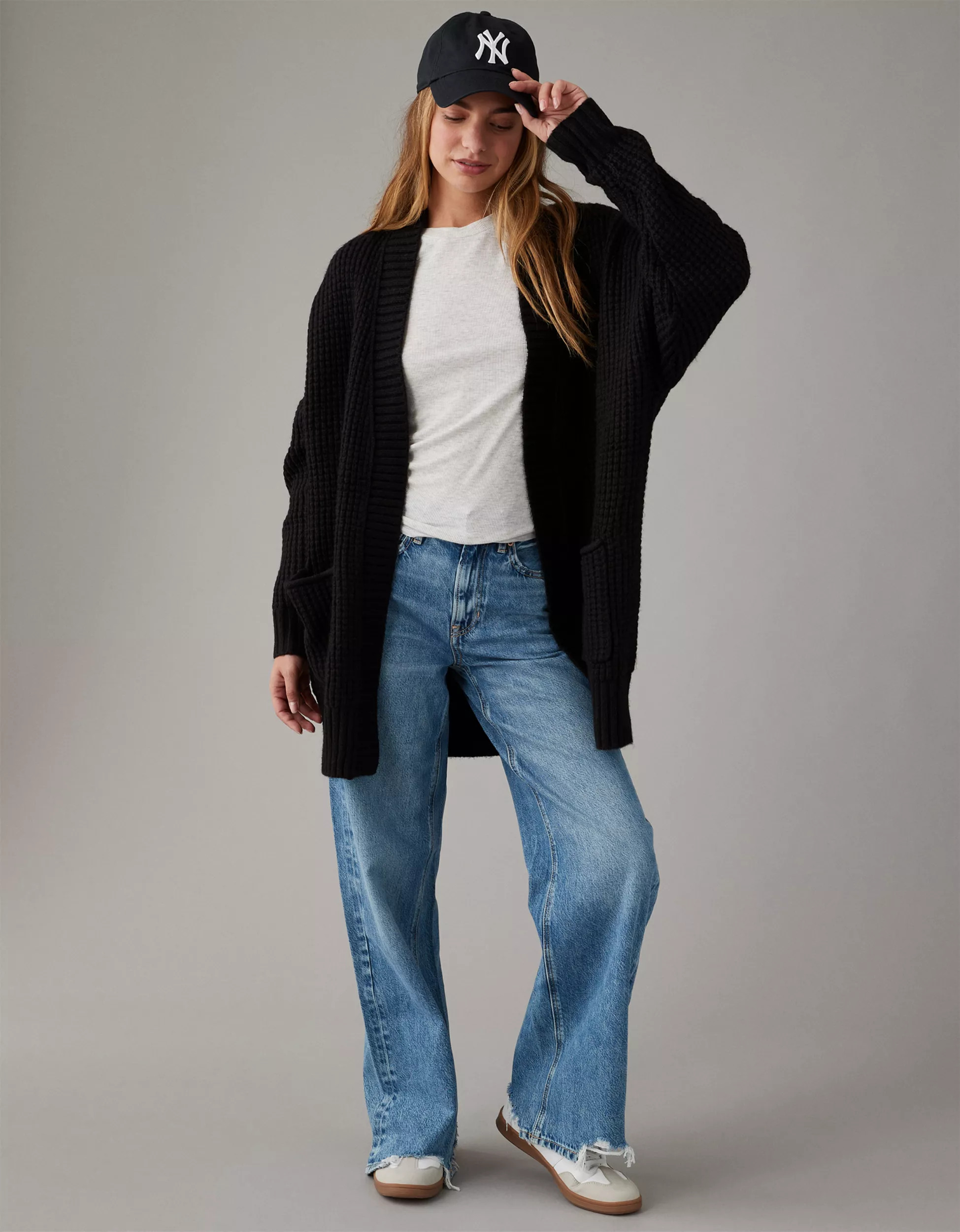 AE Whoa So Cozy Waffle Cardigan | American Eagle Outfitters (US & CA)