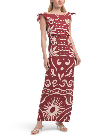 Linen Blend Off The Shoulder Maxi Dress | TJ Maxx