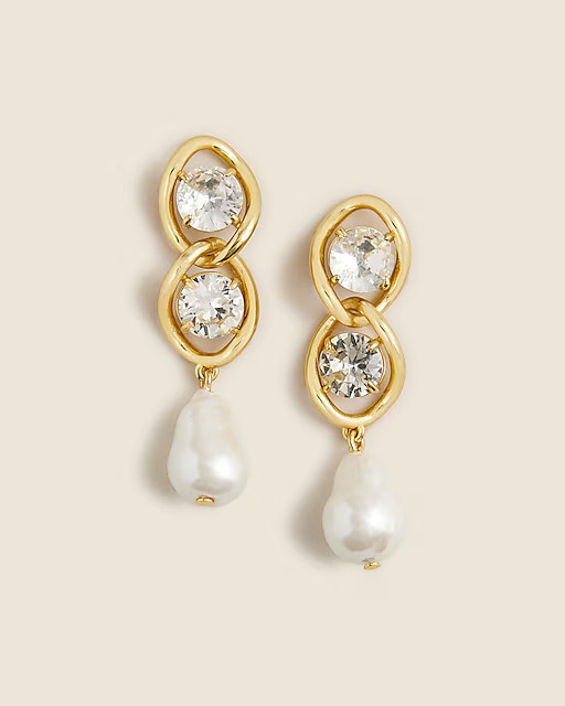 Sparkle pearl chainlink earrings | J. Crew US