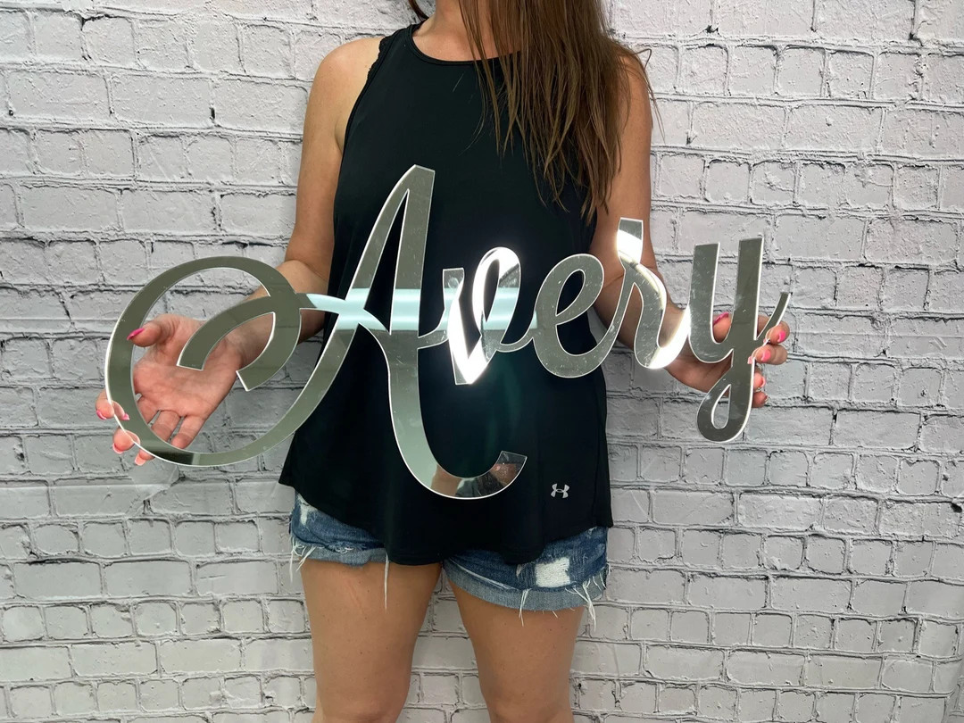 Custom Acrylic Mirror Name Sign Nursery Name Sign Personalized Name Sign Glitter Name Glitter Mul... | Etsy (US)