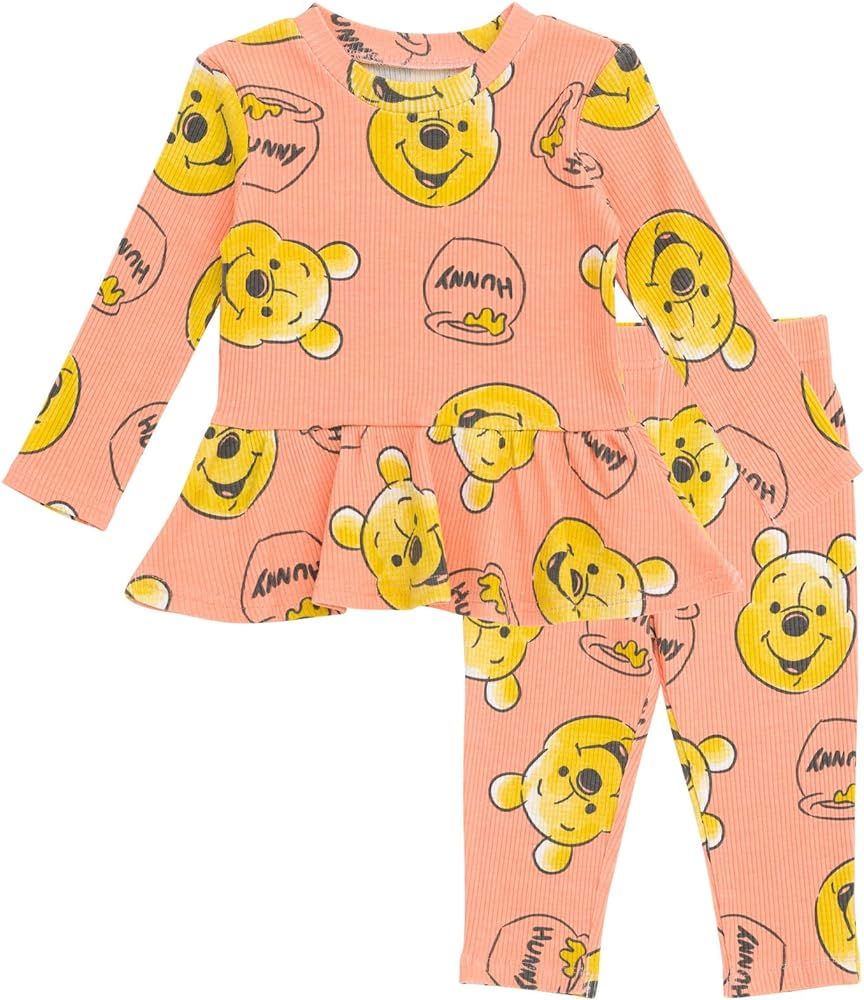 Disney Minnie Mouse Winnie the Pooh The Aristocats Lilo & Stitch Peplum T-Shirt and Pants Newborn... | Amazon (US)