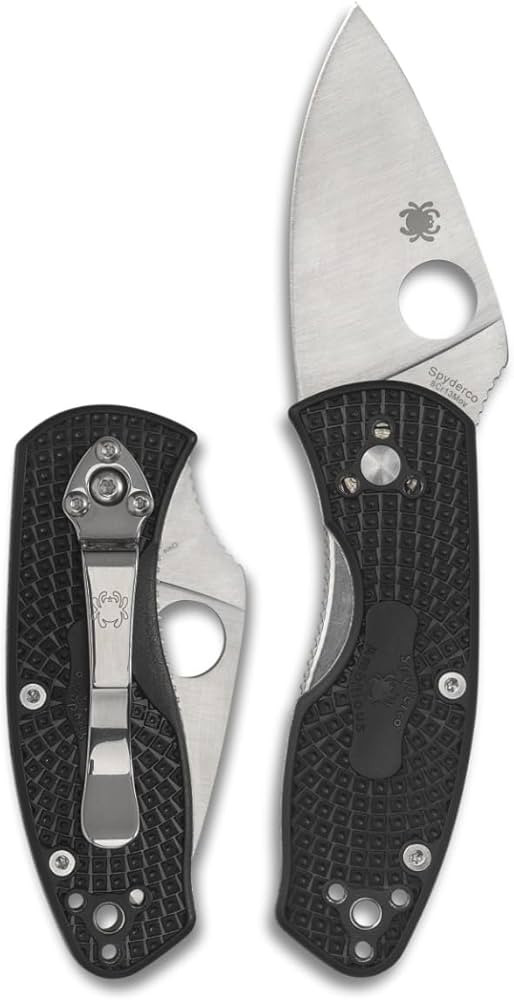 Spyderco Ambitious Lightweight Pocket Knife with 8Cr13MoV Stainless Steel Blade with Black FRN Ha... | Amazon (US)