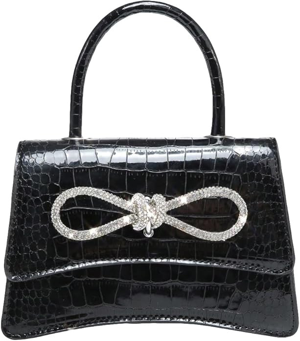 QWINEE Womens Bow Evening Bag Sparkly Clutch Purse Wedding Party Purses Glitter Rhinestone Cockta... | Amazon (US)