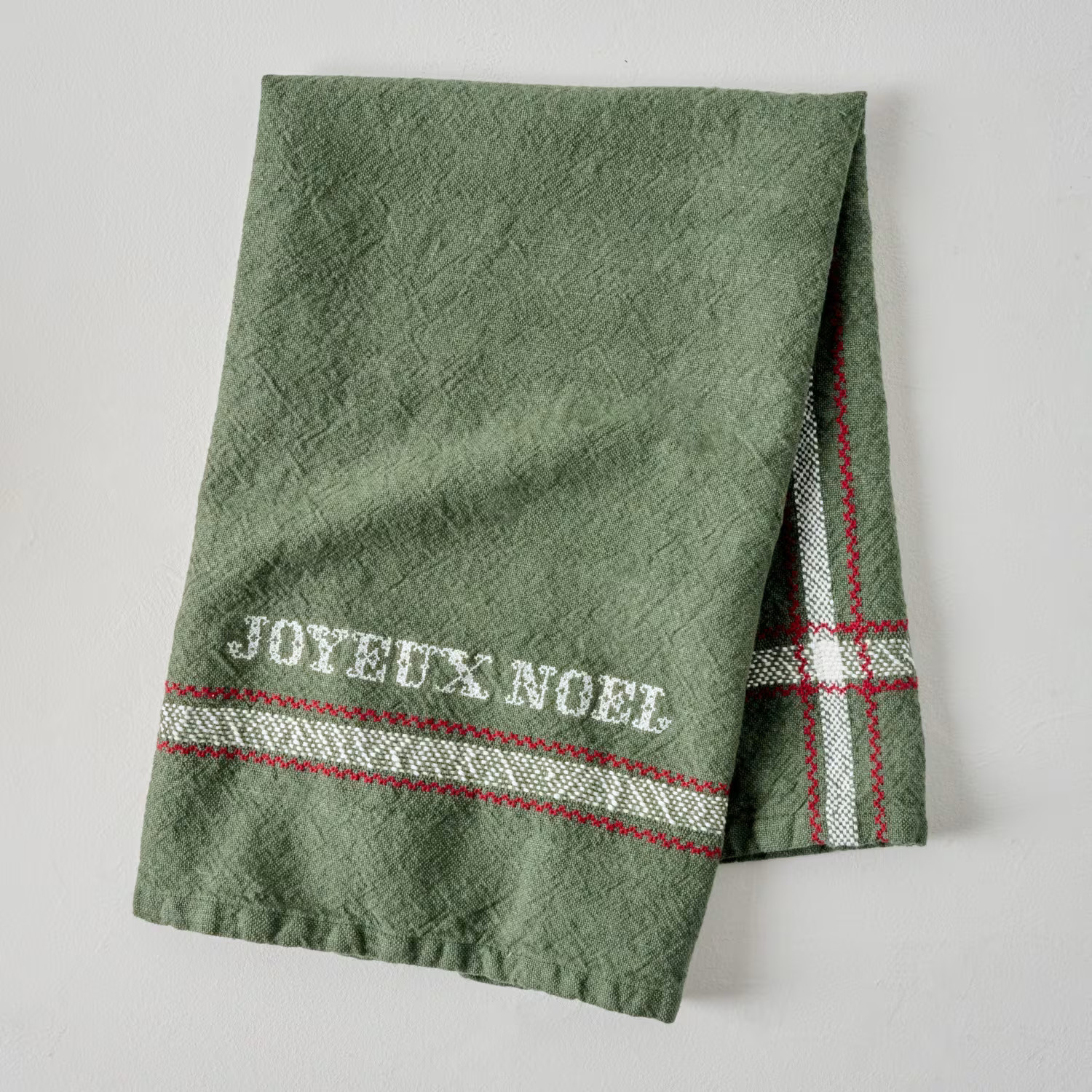 Joyeux Noel Embroidered Tea Towel | Magnolia