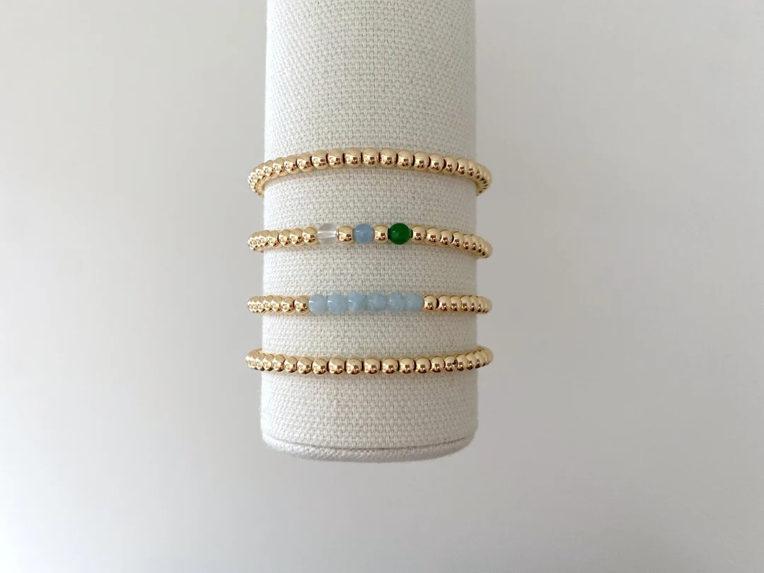 Custom Birthstone 14k Gold Bracelets | Birthstone Jewelry | Birthstone Bracelets | New Mom Gift |... | Etsy (US)