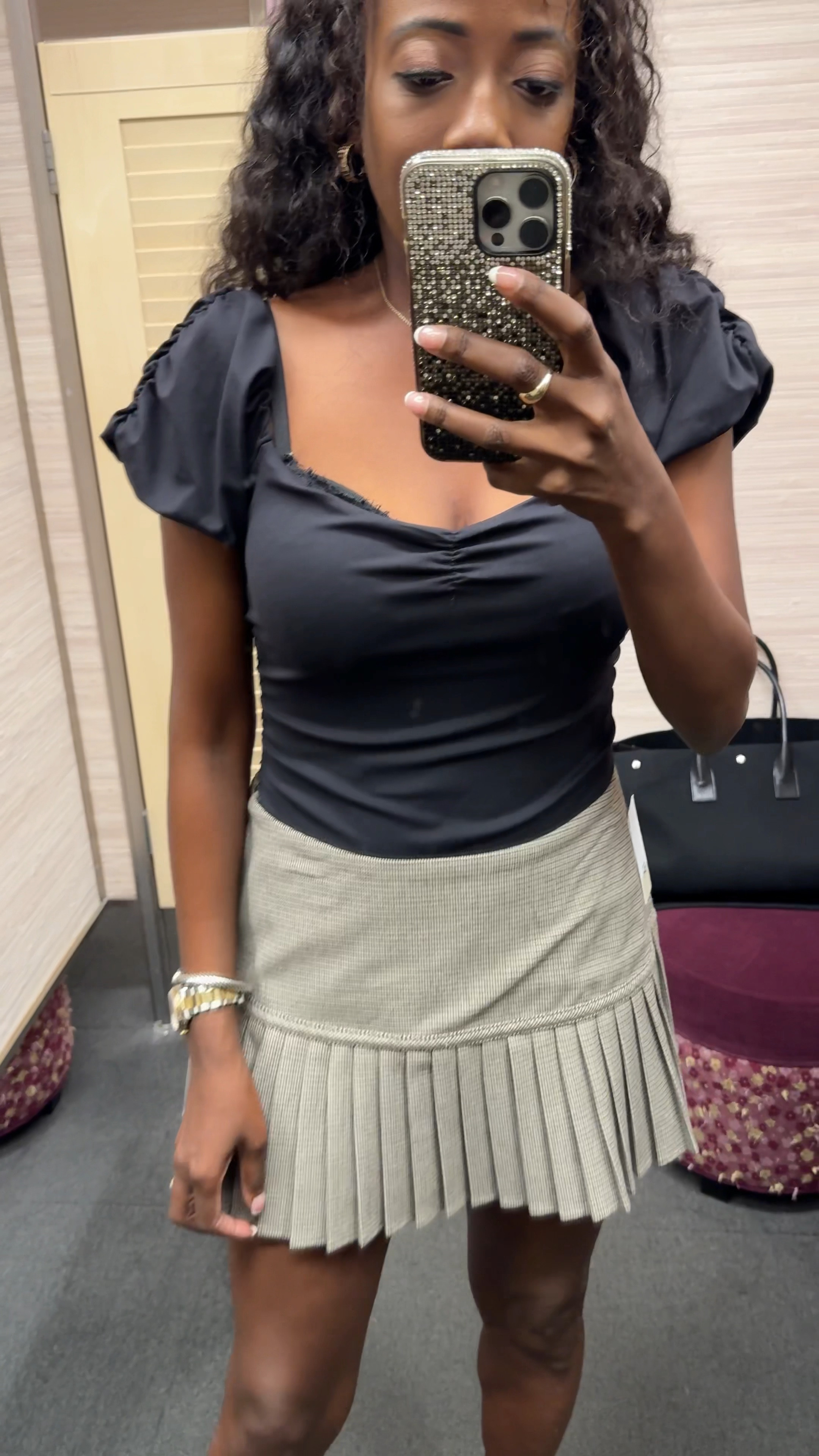 My bodysuit runs true to size. Has snap closures on the bottom and short puff sleeves. Wearing a size small. 
My mini skirt runs big. Tried on a size. So definitely size down. 

On Sale, Fall Fashion, Fall Outfit, 
#LTKOver49 #LTKSeasonal 


#LTKVideo #LTKSaleAlert #LTKFindsUnder100