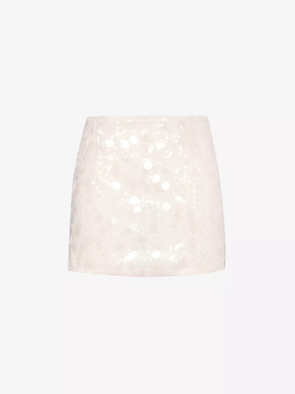 Sequin-embellished micro mini woven skirt | Selfridges