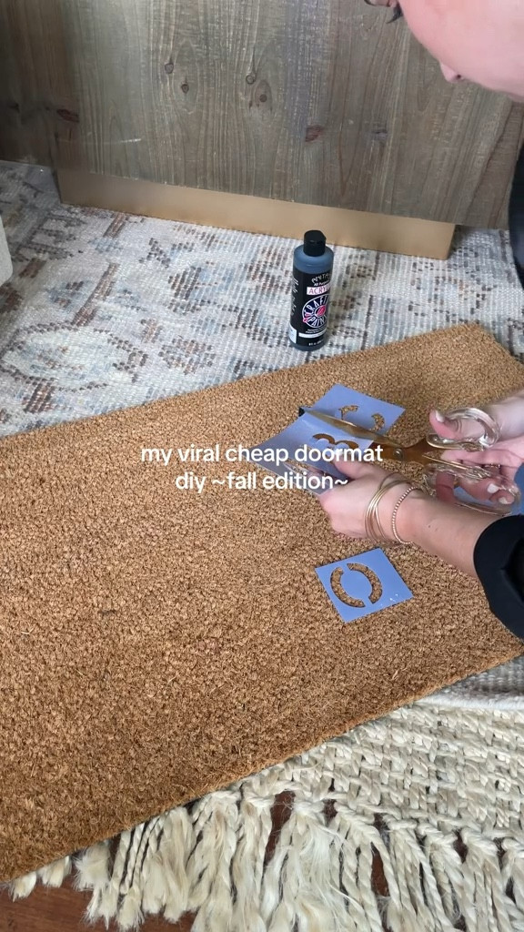 All the supplies for my
 DIY doormat! 