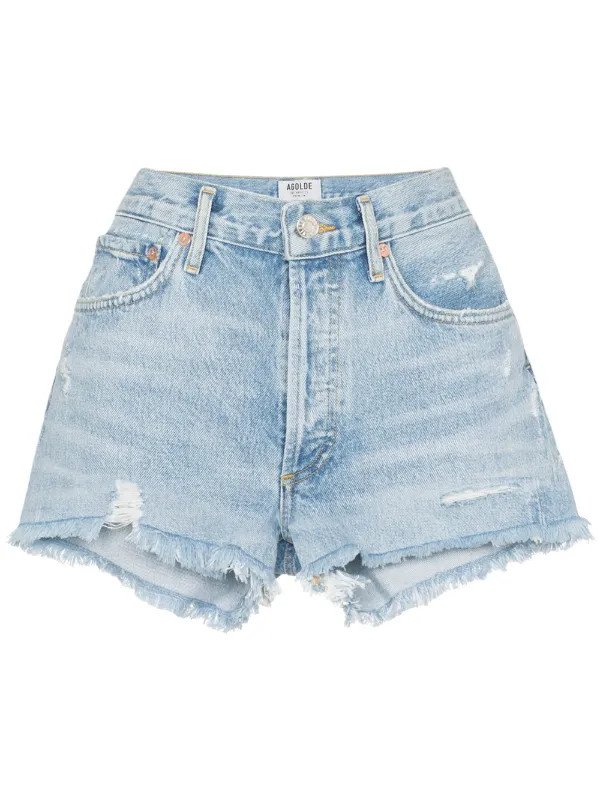 distressed denim shorts | Farfetch Global