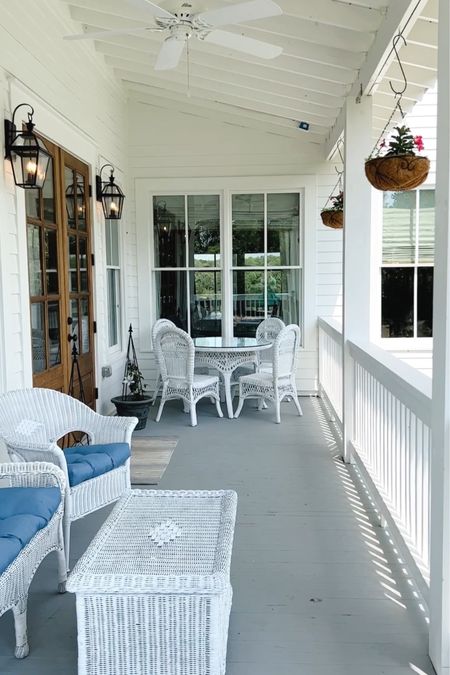 Porch decor wicker cushions outdoor living porch inspiration planters patio set patio furniture 

#LTKsalealert #LTKhome #LTKSeasonal
