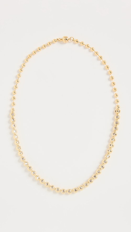 Pave Ball Chain Necklace- Gold | Shopbop
