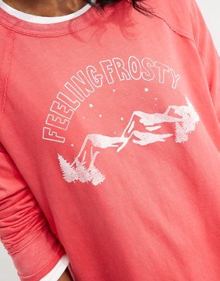 Aerie Distressed Ski Outfit Tshirt | American Eagle Outfitters (US & CA)