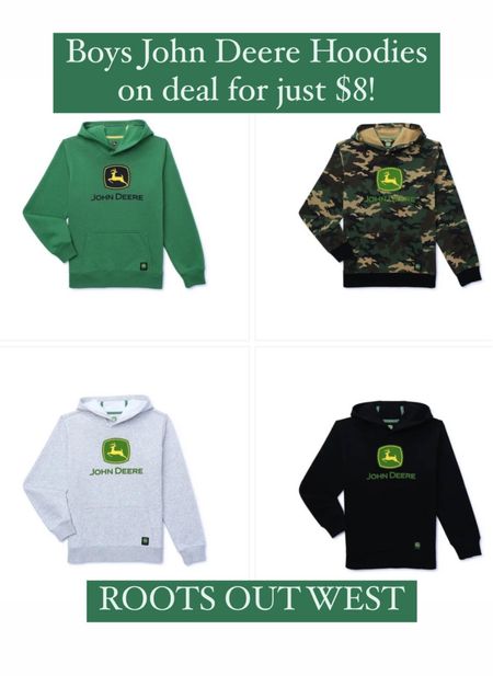Boys John Deere hoodies on sale for $8! Sizes 4/5 - 18! Would be perfect to grab for Easter baskets too  

#LTKkids #LTKsalealert