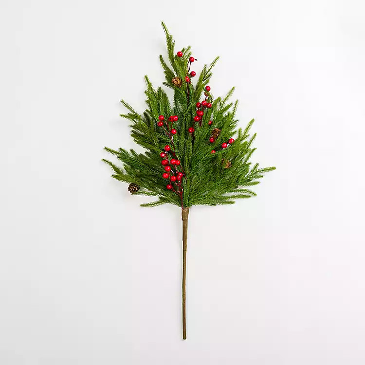 New! Norfolk Red Berry Spray | Kirkland's Home