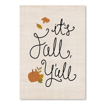 Americanflat It S Fall Y All Linen by Samantha Ranlet Poster | Target
